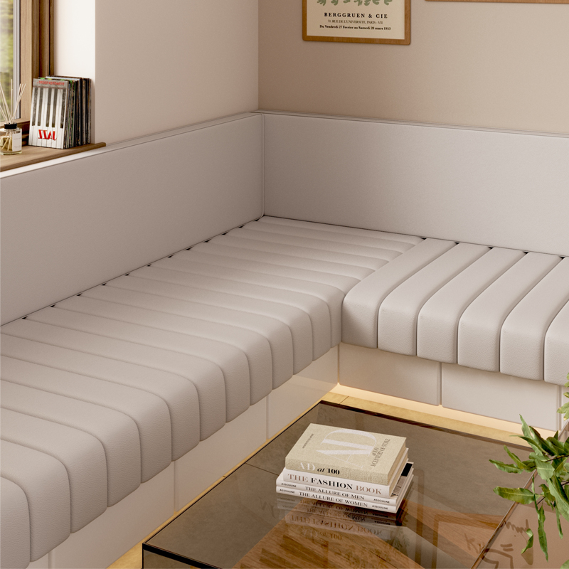 纾芙家用卡座软包沙发鞋柜玄关椅子垫椰棕乳胶坐垫子靠背一体定制