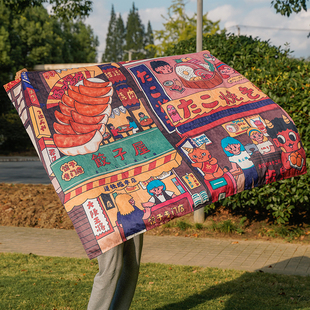 左咸敦道艺术家合作款挂布背景布绒布房间挂毯卧室床头装饰墙画