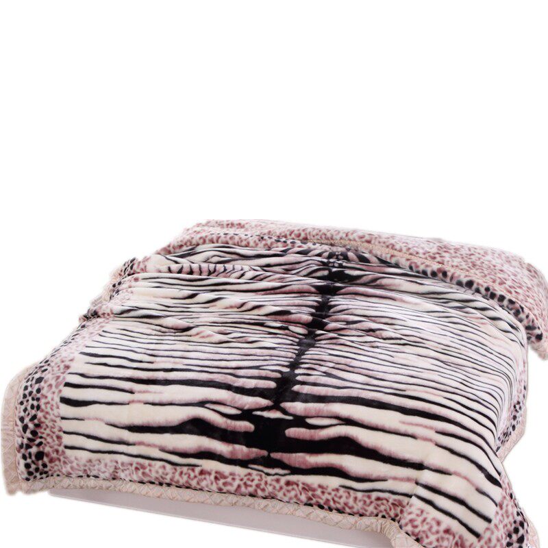 双层拉舍尔保暖毛毯加厚冬季单双人珊瑚绒盖毯子虎纹豹纹6/8/10斤