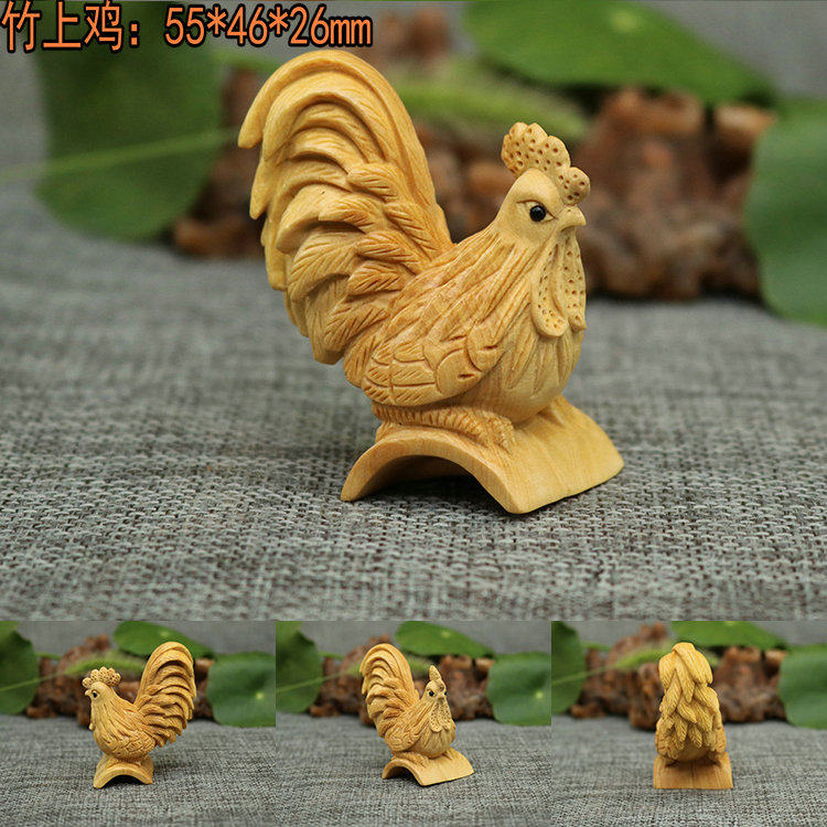 陈雕匠黄杨木摆件品十二生肖手把件鼠牛虎兔龙蛇马羊猴鸡狗猪动物