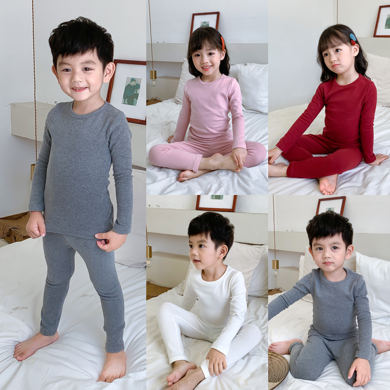 女童秋衣卫生裤纯棉中大童秋冬流行怎么穿小孩男童发热衣家居套装