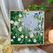 春日花卉肌理画石英砂diy手工绘全套材料包高颜值装 饰画数字油画