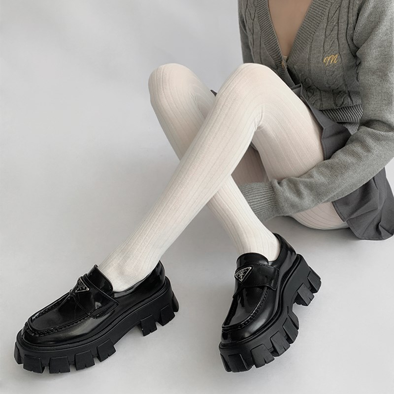 夜间教习室灰色打底袜显瘦学院风过膝jk袜秋冬长筒白色连裤袜子女
