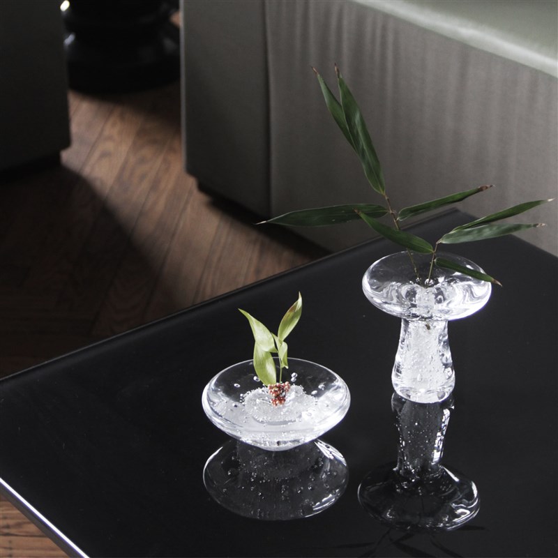 玻心璃语 非白凝水花器 花瓶 钠钙玻璃 家居摆件 创意礼品 手工