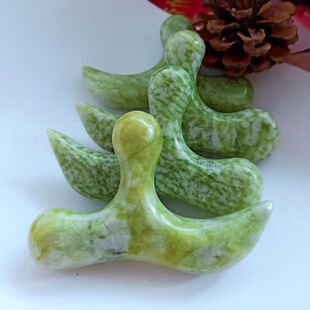 足部按摩工具岫玉石质制按摩锥脚底按摩器点穴位拔筋棒全身经络笔