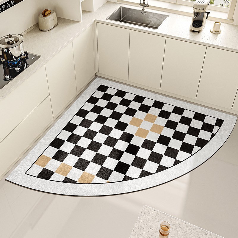 扇形厨房地垫网红硅藻泥吸水脚垫可擦免清洗垫子防滑防油耐脏地毯
