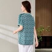 女装 胖mm夏装 洋气时尚 加肥加大码 雪纺上衣胖妹妹宽松显瘦短袖 T恤