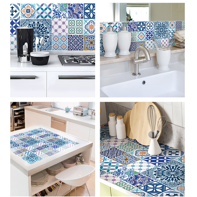 浴室卫生间贴纸防水墙贴瓷砖贴补洞墙纸厨房墙面防油贴纸自粘遮丑