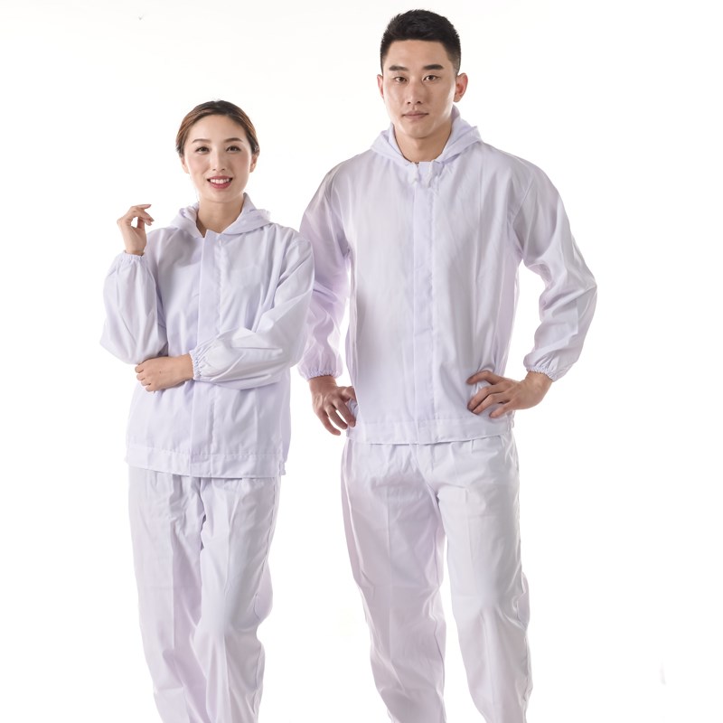 食品厂工作服套装连帽分体服男女无尘车间洁净服拉链松紧食品服装