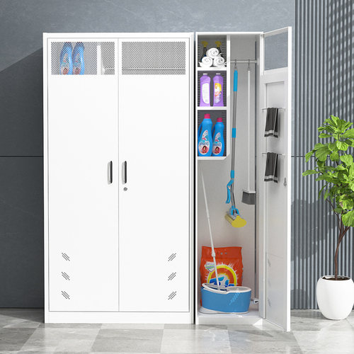 钢制清洁工具收纳柜户外拖把扫帚杂物柜家政保洁柜阳台储物柜防晒