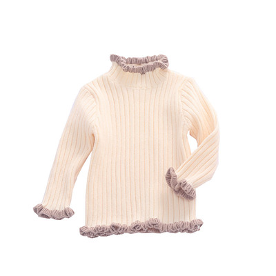 女童套头毛衣加绒加厚1-3岁宝宝针织衫半高领5婴儿打底衫冬装保暖