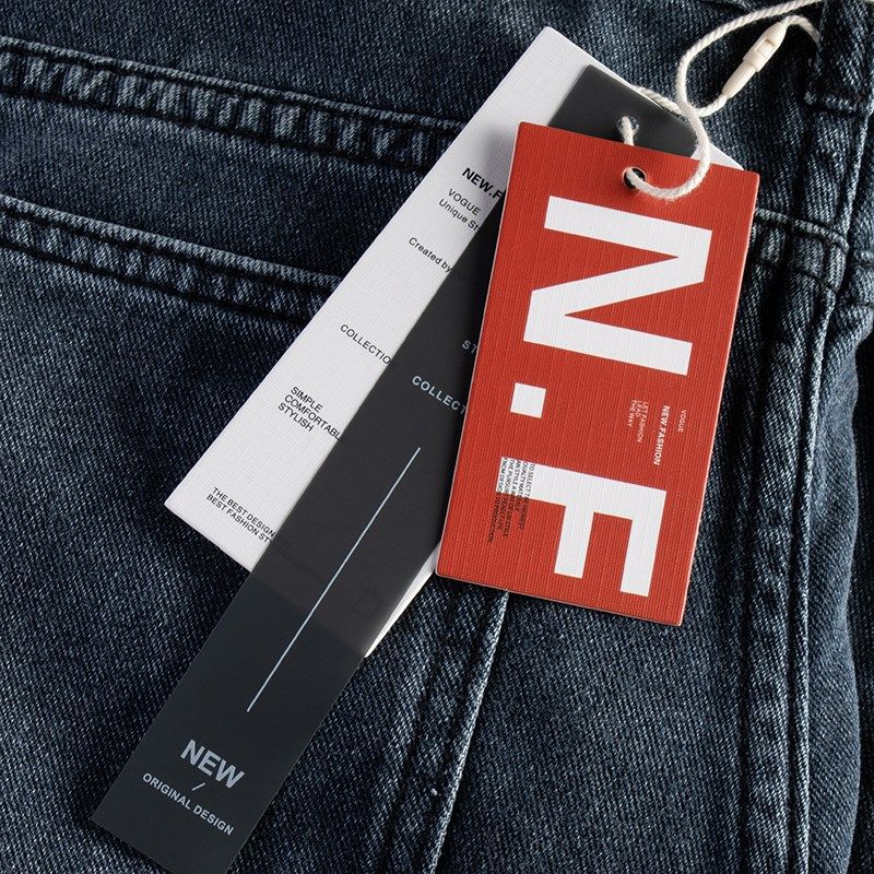 布纹卡衣服吊牌定制LOGO百搭网红风挂牌定制衣服标签软胶吊卡