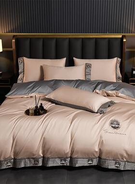 225新-ZJF款长绒棉绣花黛娜系列四件套1.8m0床单款四件套黛娜浅香