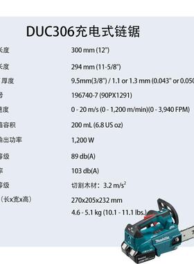电UDC无30647248充电式链锯刷电锯锂电锯伐木锯
