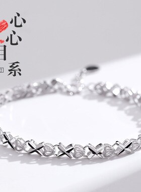 手链女纯银水晶韩版简约学生个性闺蜜手串小众设圣诞节礼物送女友