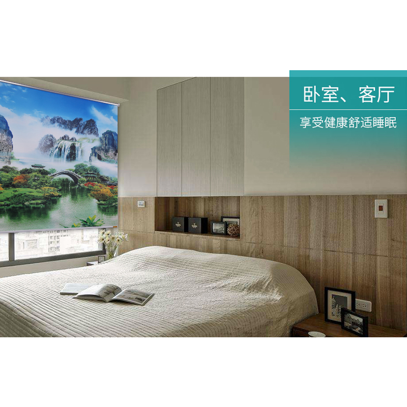 卷帘窗帘遮光手拉式升降办公室卫生间厨房浴卧室厕所防水百叶家用