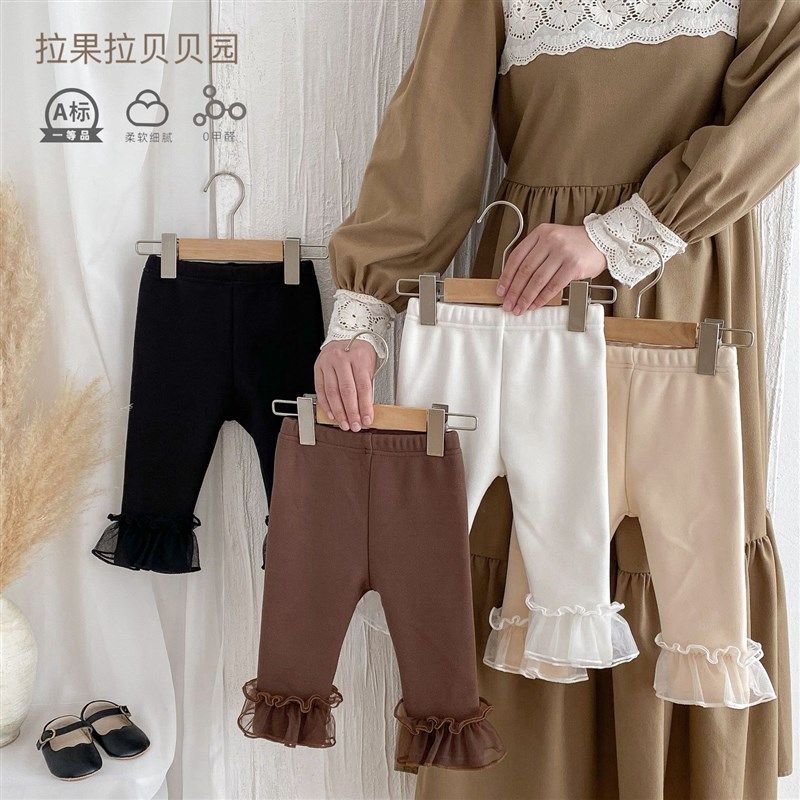 女宝宝保暖打底裤花边加绒长裤秋冬新款婴幼儿童加厚外穿修身裤子,童装/婴儿装/亲子装,裤子,淘宝优惠券,粉丝福利购,淘宝优惠卷