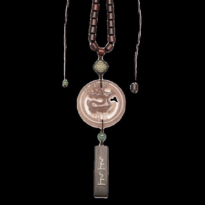 淡墨小帆灰玉髓玛瑙汽车挂件高级感车内挂车内吊饰车载饰品男高档