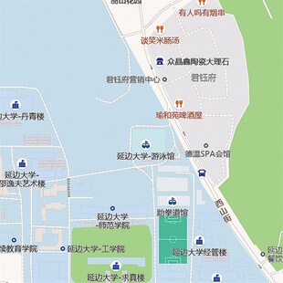 2024新款延吉市城区地图办公室挂图高清防水墙壁装饰实物推荐定制