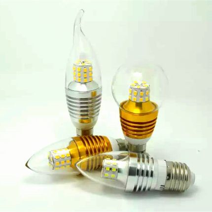 超亮LED蜡烛灯泡e12e14E27螺口7瓦9w12w尖拉尾泡水晶节能吊灯光源