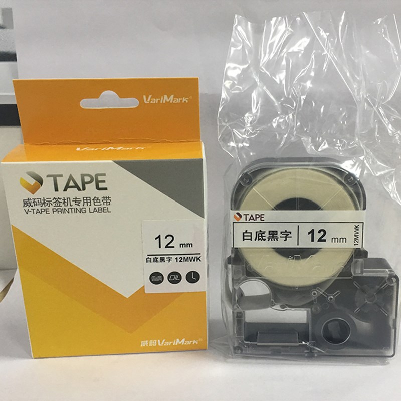 TAPE威码标签机色带12MM 10 14标签纸GT1000/2000/600白底12MMWK