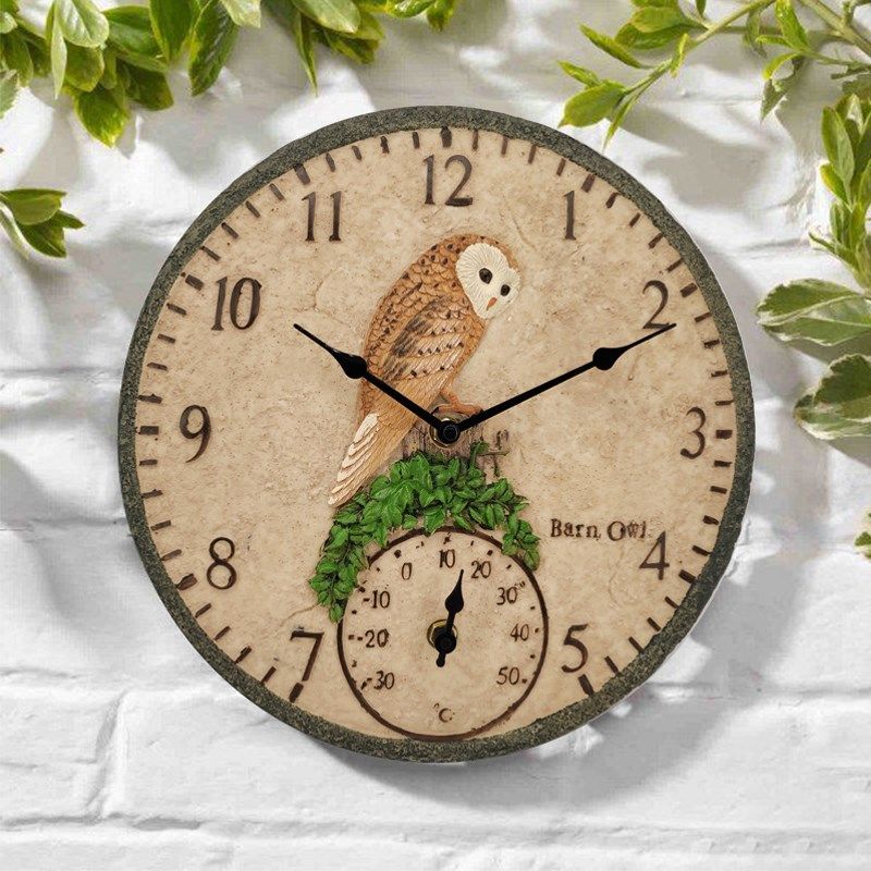 复古风蜜蜂小鸟时钟花园温泉酒店防雾游泳池防潮挂表户外防水挂钟