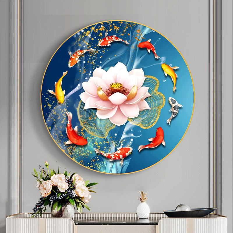 珠绣十字绣全珠子绣 九鱼荷花年年有余 新款满绣串珠绣圆珠彩珠绣