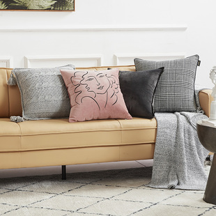 北欧简约抱枕沙发靠垫套子汽车腰靠办公室护腰午睡枕床头靠背靠垫