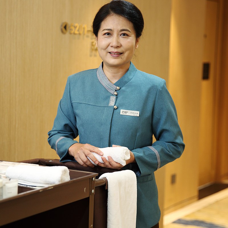物业置地酒店秋冬装客房宾馆清洁员阿姨大码保洁工作服长袖外套装