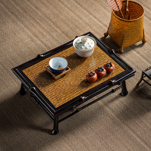 筇竹中式禅意家用炕桌矮桌飘窗小茶几榻榻米桌子阳台茶桌茶台炕桌