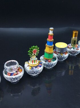 水晶碗 小八供全套 八供一套 整套八供带供碗宝石 供杯