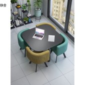 简约接待桌椅组合洽谈桌店铺会客桌椅办公室休闲小圆桌方餐桌北欧