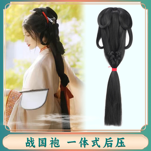 战国袍假发汉服头饰魏晋风发髻古风假发一体式古装马面裙发饰发包