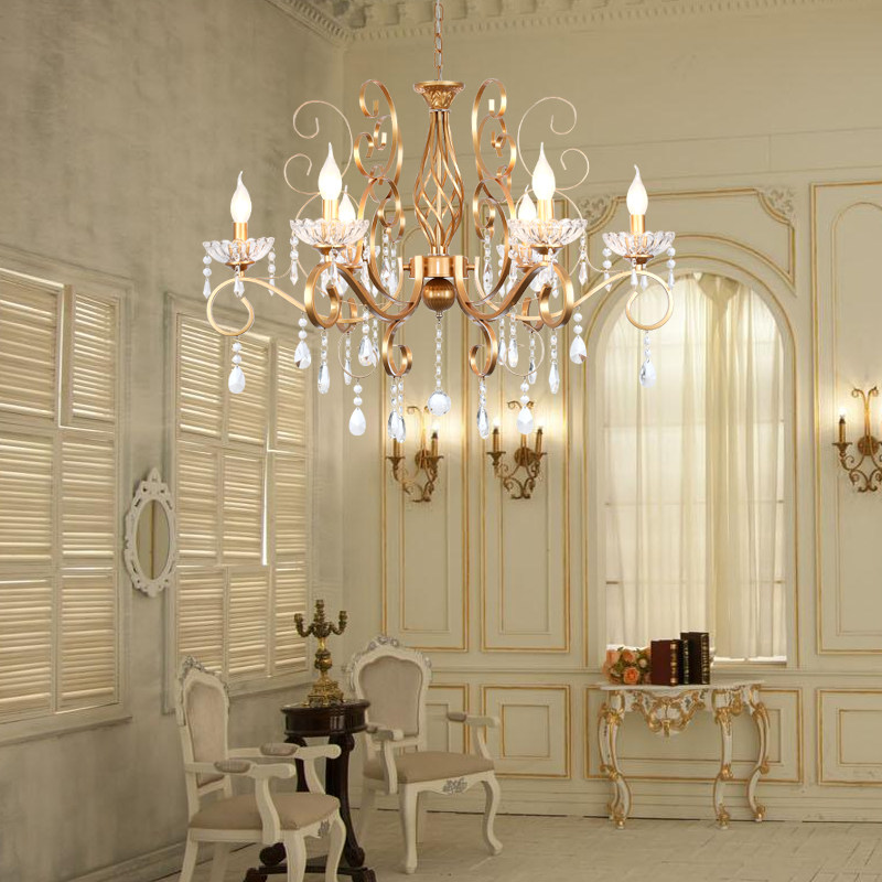 欧式水晶吊灯铁艺卧室餐厅客厅灯复古铜色复式楼婚庆装饰服装店灯,家装灯饰光源,客厅吊灯,淘宝优惠券,粉丝福利购,淘宝优惠卷