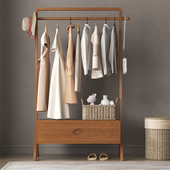 实木挂衣架落地家用卧室房间收纳衣架子立式 床边放衣服简约衣帽架