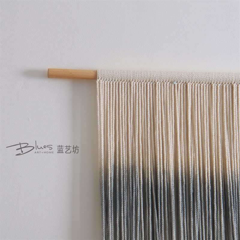 蓝艺坊 手工编织染色挂毯 北欧卧室壁毯壁挂 家居简约装饰画 定制