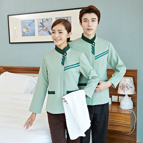 保洁服饭店保洁工作服长袖宾馆PA女保洁服后勤物业商场超市食堂