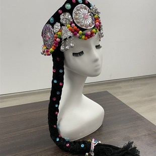 快乐阳光女童演出服舞蹈头饰白族彝族藏族头饰蒙古族头饰少数民族