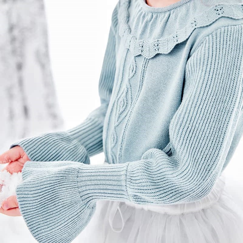 雪雅可女童针织衫2019新款秋冬儿童洋气毛衣中大童宝宝套头打底衫