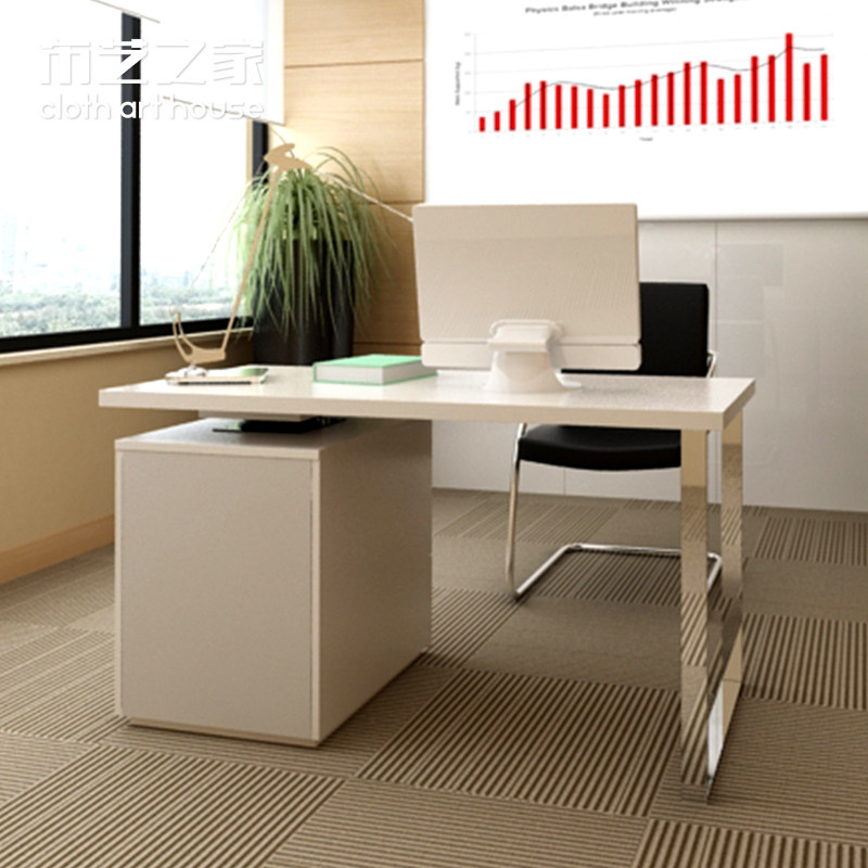 白色台式烤漆电脑桌时尚简约旋转书桌转角办公桌家用笔记本写字台