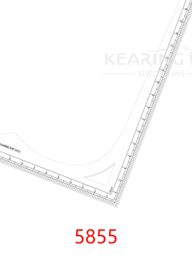 科灵5855 多功能拐角尺白色双面大型角尺 L型尺 55CM公英制直角尺