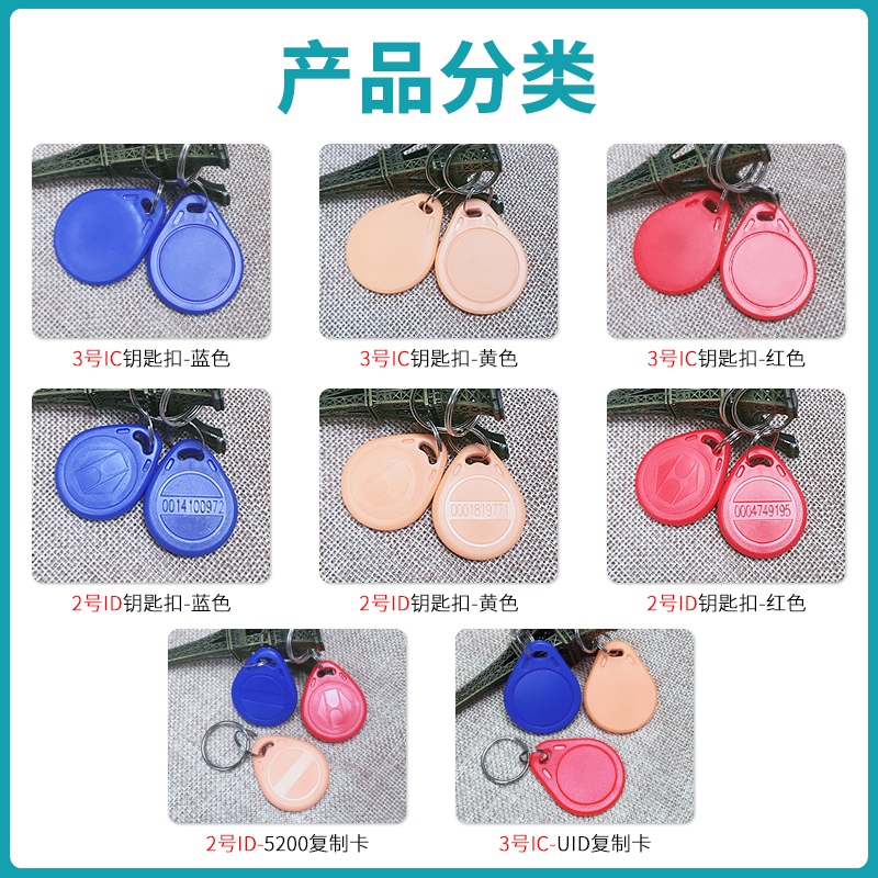 门禁卡2号id卡智能锁小区电梯卡电子锁感应uid可读写复制ic钥匙扣