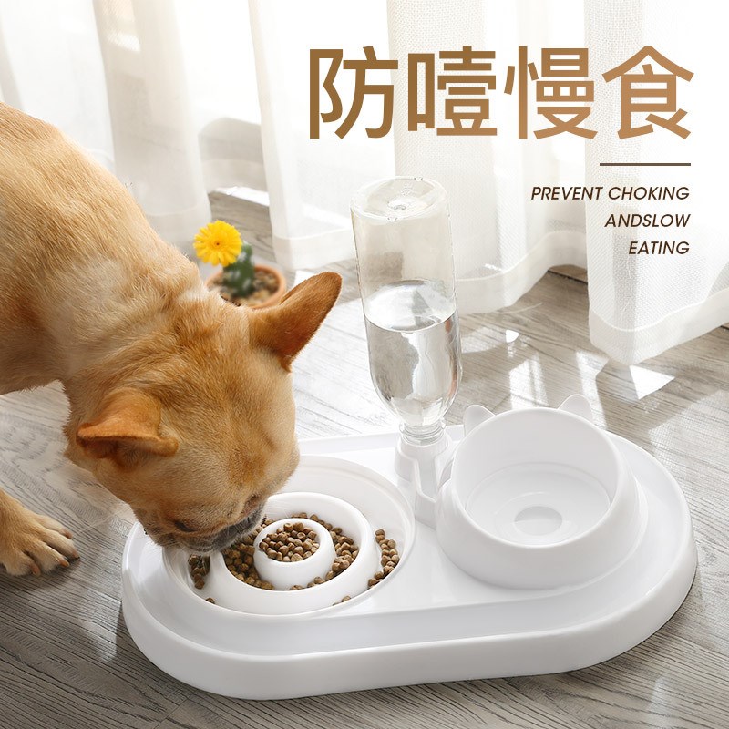 猫碗双碗自动饮水狗碗狗盆防打翻猫食盆狗食盆宠物碗狗狗用品大全