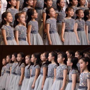 团大合唱元旦诗歌初中生儿童表演服服装小学生朗儿童合唱演出服诵