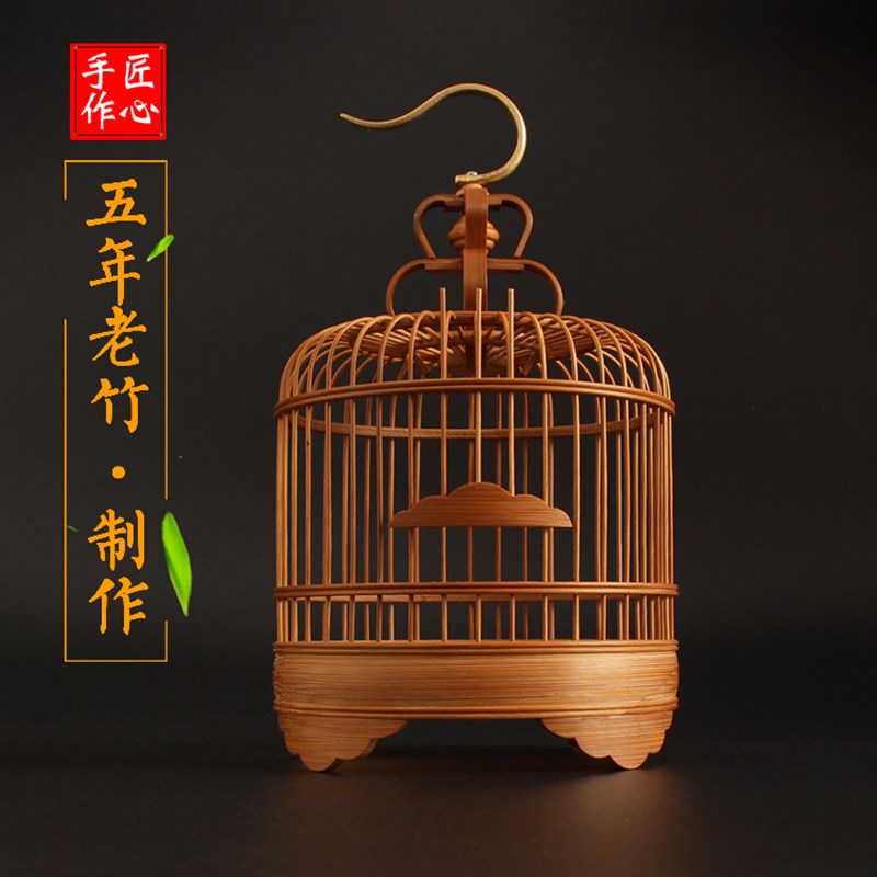 大小号蝈蝈笼蚂蚱笼竹皮笼蝈蝈笼竹编把玩竹制文玩收藏礼品鸣爬虫