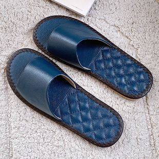 轻奢高端真皮拖鞋男夏季居家用室内防滑不臭脚全牛皮凉拖鞋女地板