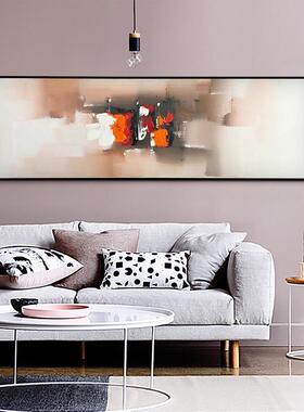 北欧极简橙色抽象手绘油画轻奢玄关客厅装饰画背景墙壁走道挂画