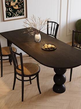 诚宏用家高级感桌复古餐厅桌椅小户组型饭桌中WY241219餐古风实木