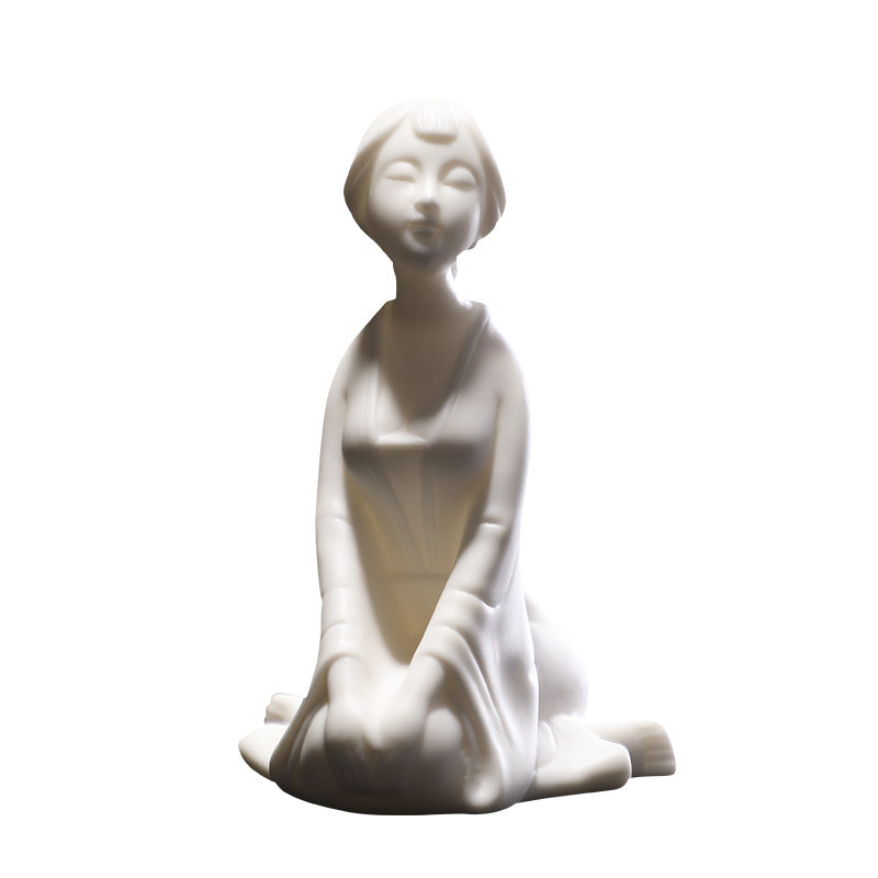 创意办公室摆件新中式陶瓷人物客厅书房装饰摆设品家居软装工艺品