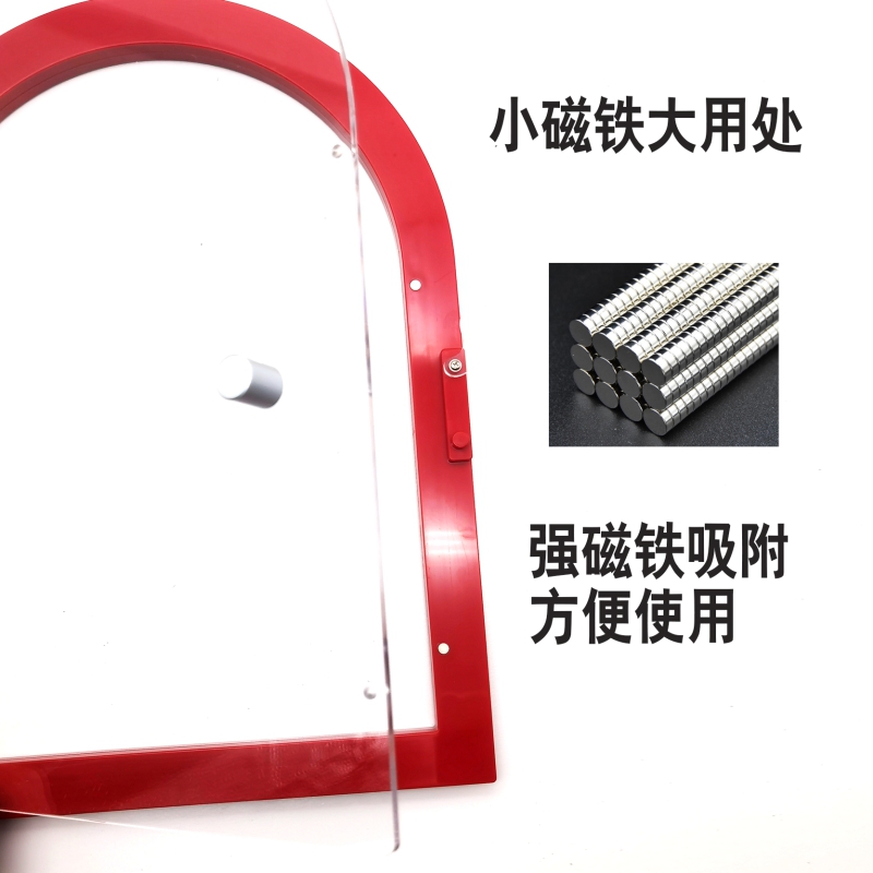 钢化玻璃亚克力菜市场卤味熟食店门洞窗口收银传菜密封开门